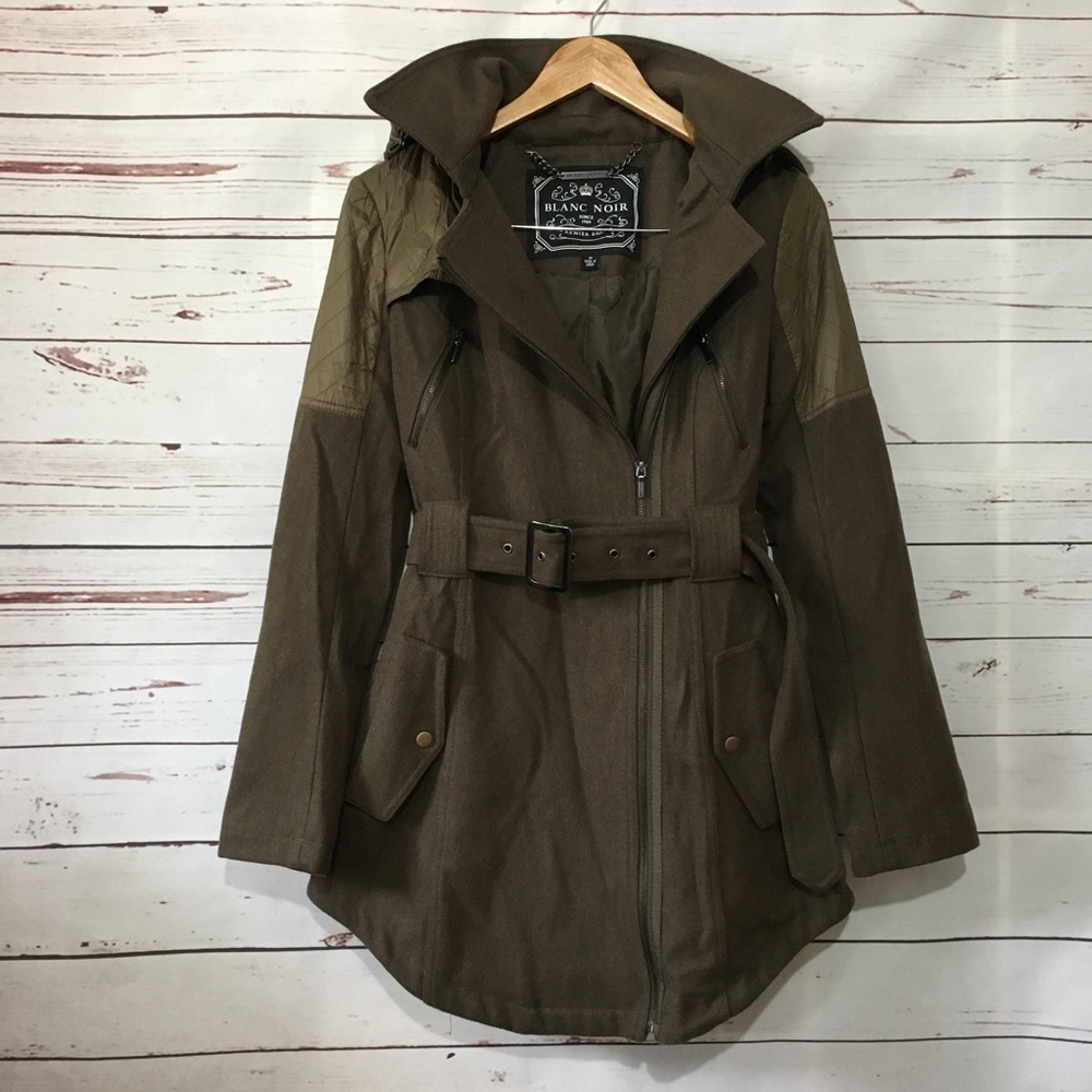 Blanc Noir Khaki Utility Jacket with Belt